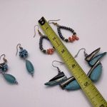 Lot Of 3 Pretty Dangle Drop Costume Earrings Pierced Bead / Beaded Mix Photo 8