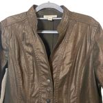 Coldwater Creek  Jacket Womens‎ 10 Petite Brown Bronze Metallic Pockets Photo 5