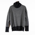 Maison Ullens  Cashmere Silk Knit Stretch Pullover Turtleneck Gray Black Sweater Photo 3