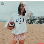 Brandy Melville White USA Sweatshirt Photo 0