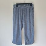 Pact Sunday Blue Chambray Pant Cropped Organic Cotton Flowy Beachy Granola Size L Photo 2