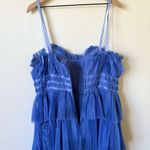 Hutch Anthropologie Strapless Tiered Tulle Dress Blue Size 16 Photo 8