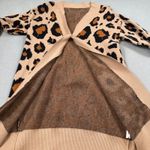 SheIn Leopard Print Cardigan Sweater M Womens Long Sleeve Button Front Open Knit Photo 3