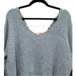 My Michelle MM By  Knitted Sweater Puff Sleeves V-neckline Green Size 2X Photo 2