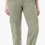 Kensie Mid Rise Stretch Twill Drawstring Jogger Cargo Pants,Green ,12/31 NWT Photo 0