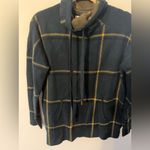 Max Studio  women's size M green plaid Cowl Neck Long Sleeve Waffle Knit sweater Photo 1