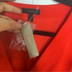 J.Crew red crepe faux wrap long sleeves blouse size 10 romantic date night Photo 6