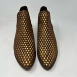 Musse & Cloud  pointy toe booties leather brown gold lazer cut western size US 8 Photo 1