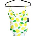 Kate Spade NWT  Lemon Print One Piece Swimsuit White Yellow Photo 3
