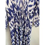 Blue Island  Size M Ikat Print Coverup Dress Boho Drawstring Waist Vacation Photo 1