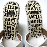 Stuart Weitzman Leather Graffiti Print Logo Sandals Wedges Size 8 Photo 6