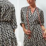 ZARA  LS Black & Cream Print Belted Mini Dress ‘The Paula’ Photo 1