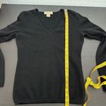 Peck & Peck  Black Cashmere V-Neck Long Sleeve Casual Pullover Sweater Size Small Photo 9