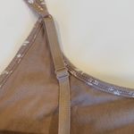 Old Navy Light Brown Flowered Cropped Cami Tank Top with Shelf Bra Women's Small Photo 3