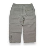 Eddie Bauer Linen Cargo Capri Pants Womens 10P Gray Photo 1