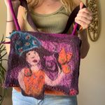 Handcrafted Artistic Felted Wool Bag Purple Photo 2