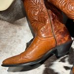 Vintage Real Leather Cowboy Boots Festival Rave Burning Man B22 Brown Size 6.5 Photo 3