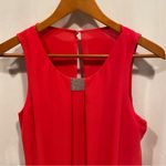 Flowy lipstick red sleeveless rhinestone collar bling top peek a boo back Silver Size M Photo 13