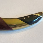 Vintage Gold Tone Flat Chain Enamel Necklace Photo 2