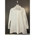 Denim & Co Shirt Womens XL White Long Sleeve Button Front Tunic Cotton Photo 1