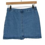 POL Mini Skirt Womens S Medium Wash Denim Button Front Stretch Embroidered 90s Photo 2