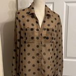Sans Souci Tan And Black Polka Dot Blouse Photo 0