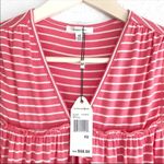 Sophie Max  Coral Pink Striped Tank‎ Top V-Neck Sleeveless Stretch XS X-Small New Photo 5