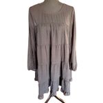 JODIFL Black Swiss Dot Long Sleeve Tiered Whimsygoth Babydoll Dress Large Photo 1