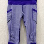Lululemon Run For Fun Crop Wee Stripe Bruised Berry Purple Crop Pants Size 8 Photo 6