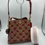 Coach Willow Bucket Bag In Signature Canvas With Heart Print Photo 8