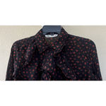 ZARA  Black Sheer Floral Print Blouse Red Chiffon Romantic Goth Victorian Ruffles Photo 7