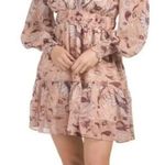 O.P.T. ANTHROPOLOGIE Degage‎ Floral Mini Dress Pink Size L Photo 0
