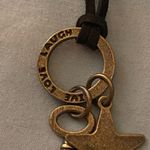 3D Belt Co 22” Necklace Pendant Gold Tone Key Star Live Love Laugh 2.75” H New Black Photo 2