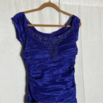 Alex Evenings Crushed Taffeta Blueberry Beaded Neckline Formal Long Maxi Dress 8 Photo 3