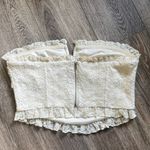 Cream Lace Strapless Top Size L Photo 1
