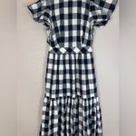 EXPRESS x Ladygang The Great Nightingale Navy Gingham Plaid Maxi Dress size 00 Photo 7