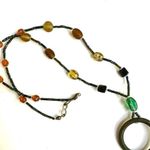 Green open circle beaded pendant necklace Photo 8