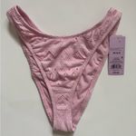 Wild Fable Women’s Light Pink Lace Swim Bottoms NWT Size XS High Leg Cheeky Photo 0