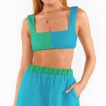 Show Me Your Mumu Hendrix Dolphin Shorts - Size Small - Teal & Green Gauze Photo 1