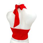 Princess Polly Red Halter Sleeveless Plunging Smocked Blouse Crop Top Size 10 Photo 1