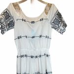 Solitaire NWT  White Blue Embroidered Swim Cover‎ Sz S Photo 4