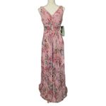 R & M Richards Sleeveless Floral Evening Gown Dress Women’s Size 6 Peach Coral Pink Photo 3