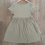 Wild Fable Ribbed Round Neck Short Sleeve Knit Babydoll Dress Pale Sage Green M Photo 4