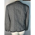 Lafayette 148 New York Black Multi Caridee Weave Blazer Black/white Size M Photo 1