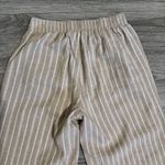 Briggs New York Briggs Women Bohemian Striped Wide Leg Lounge Pants Size S Beige Casual Comfort Photo 8