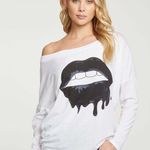 Chaser NWT Revolve x Drippy Black Lips White Long Sleeve Tee Photo 6