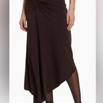 ALC Frank A.L.C. Adeline Ruched Asymmetrical Midi-Skirt in Cocoa - Size S Photo 1