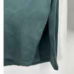 VTG Paris France Green Silk V Neck Long Sleeve Tie Waist Tunic Shirt Size 36 XS Photo 5