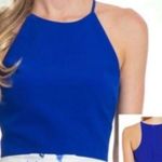 Badgley Mischka Belle  Blue Crop Top Size 10 Photo 4