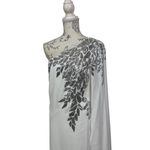 Tadashi Shoji  Columba‎ One Shoulder Gown Sequins Leaf Detail Formal Wear Size 10 Photo 4